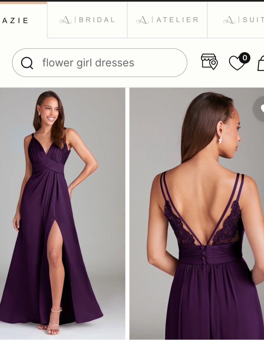 Azazie Grape Maren Allure A-Line Backless Lace Evening Dress a4 bridesmaid 4